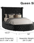 (BonaNest Sample) Vigor Glam Storage Platform Bed