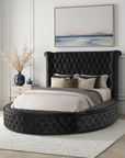 (BonaNest Sample - Black Ver) Vigor Glam Storage Platform Bed
