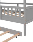 House Wood Kid's Bed with Wood Trundle