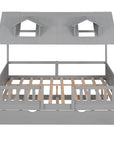 House Wood Kid's Bed with Wood Trundle