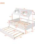 House Wood Kid's Bed with Wood Trundle