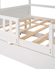 House Wood Kid's Bed with Wood Trundle