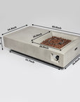 60"W Rectangular Concrete Fire Pit Table