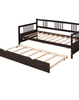 Twin Size Wood Daybed with Trundle