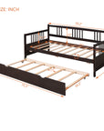 Twin Size Wood Daybed with Trundle