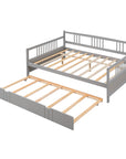 Twin Size Wood Daybed with Trundle