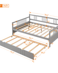 Twin Size Wood Daybed with Trundle