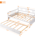 Twin Size Wood Daybed with Trundle