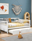 Twin Size Wood Daybed with Trundle