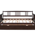 Twin Size Wood Daybed with Trundle