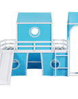 Bunk Bed with Slide, Tent and Tower