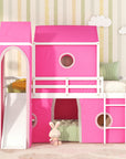 Bunk Bed with Slide, Tent and Tower