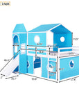 Bunk Bed with Slide, Tent and Tower