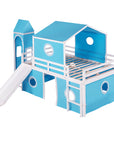 Bunk Bed with Slide, Tent and Tower