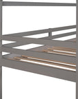 Twin Loft Bed with Slide, House Bed with Slide, Gray