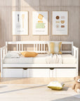 Twin Size Wood Daybed with Trundle