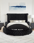 (BonaNest Sample - Black Ver) Vigor Glam Storage Platform Bed