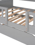 House Wood Kid's Bed with Wood Trundle