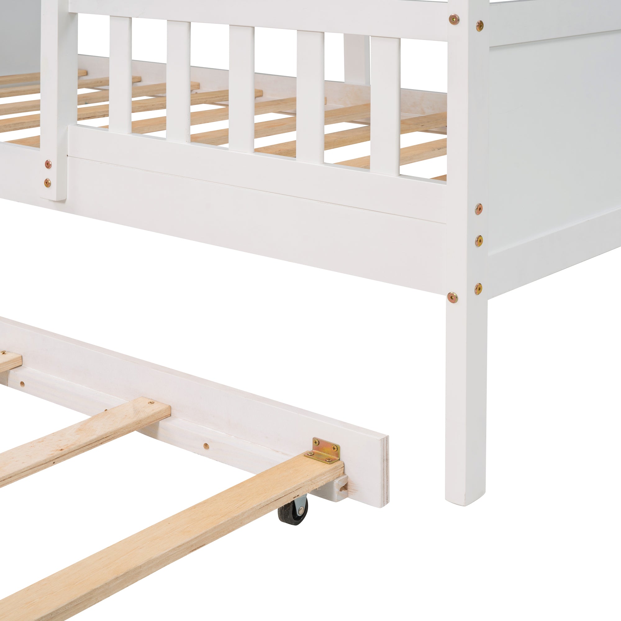 House Wood Kid's Bed with Wood Trundle