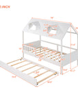 House Wood Kid's Bed with Wood Trundle