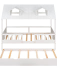 House Wood Kid's Bed with Wood Trundle