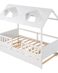 House Wood Kid's Bed with Wood Trundle
