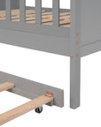 House Wood Kid's Bed with Wood Trundle