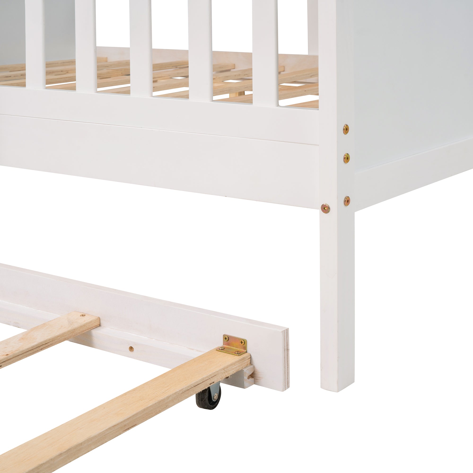 House Wood Kid's Bed with Wood Trundle