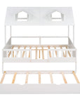 House Wood Kid's Bed with Wood Trundle