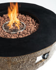 41.73" W Round Concrete Gas Fire Pit Bowl