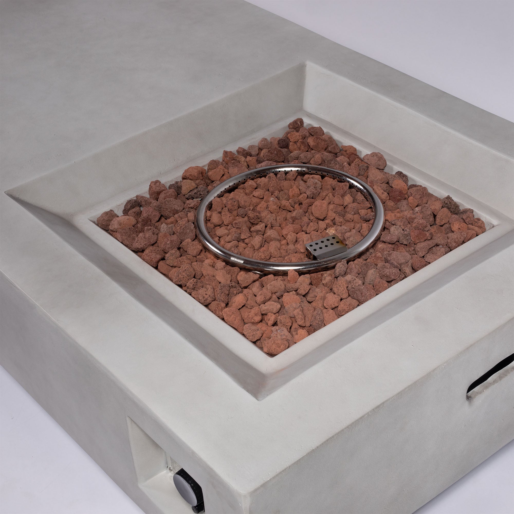 60"W Rectangular Concrete Fire Pit Table