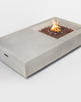 60"W Rectangular Concrete Fire Pit Table