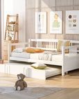 Twin Size Wood Daybed with Trundle