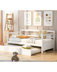 Twin Size Wood Daybed with Trundle