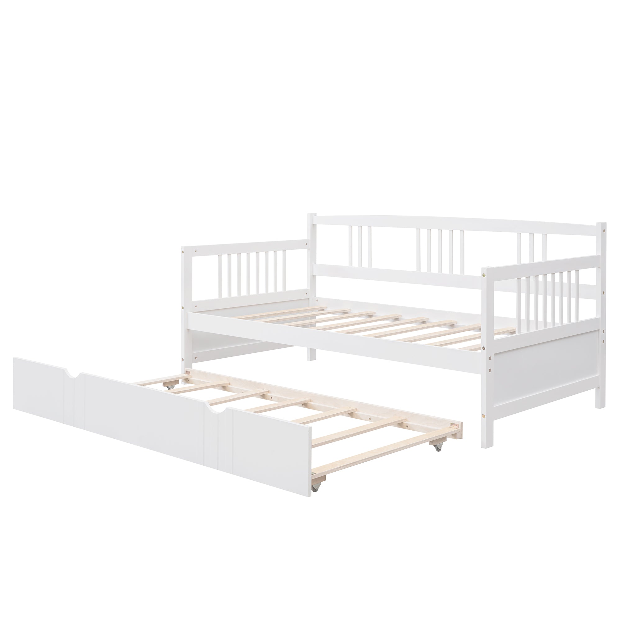 Twin Size Wood Daybed with Trundle