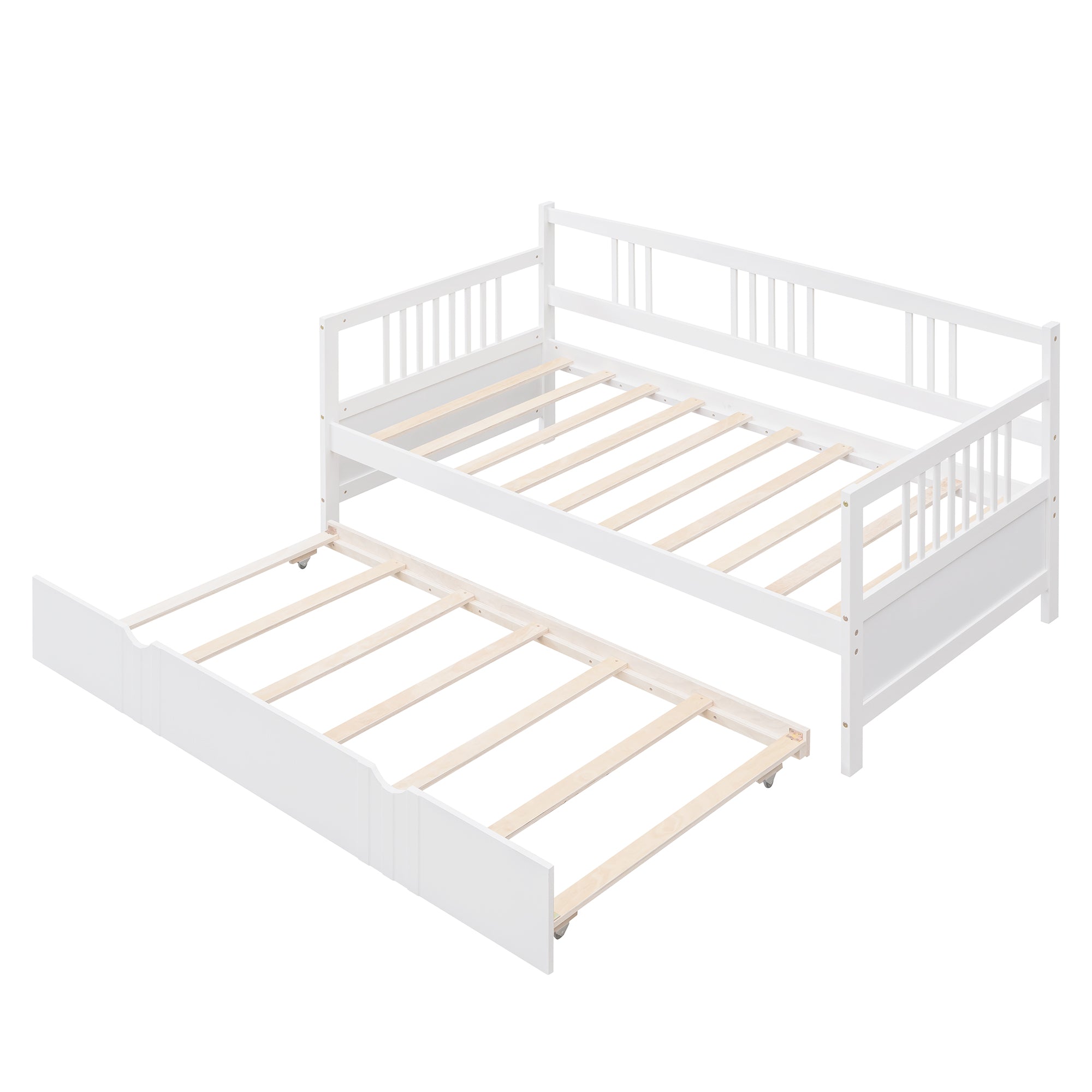Twin Size Wood Daybed with Trundle