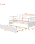 Twin Size Wood Daybed with Trundle