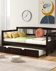 Twin Size Wood Daybed with Trundle