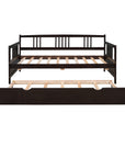 Twin Size Wood Daybed with Trundle