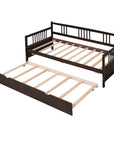 Twin Size Wood Daybed with Trundle