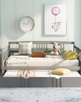 Twin Size Wood Daybed with Trundle