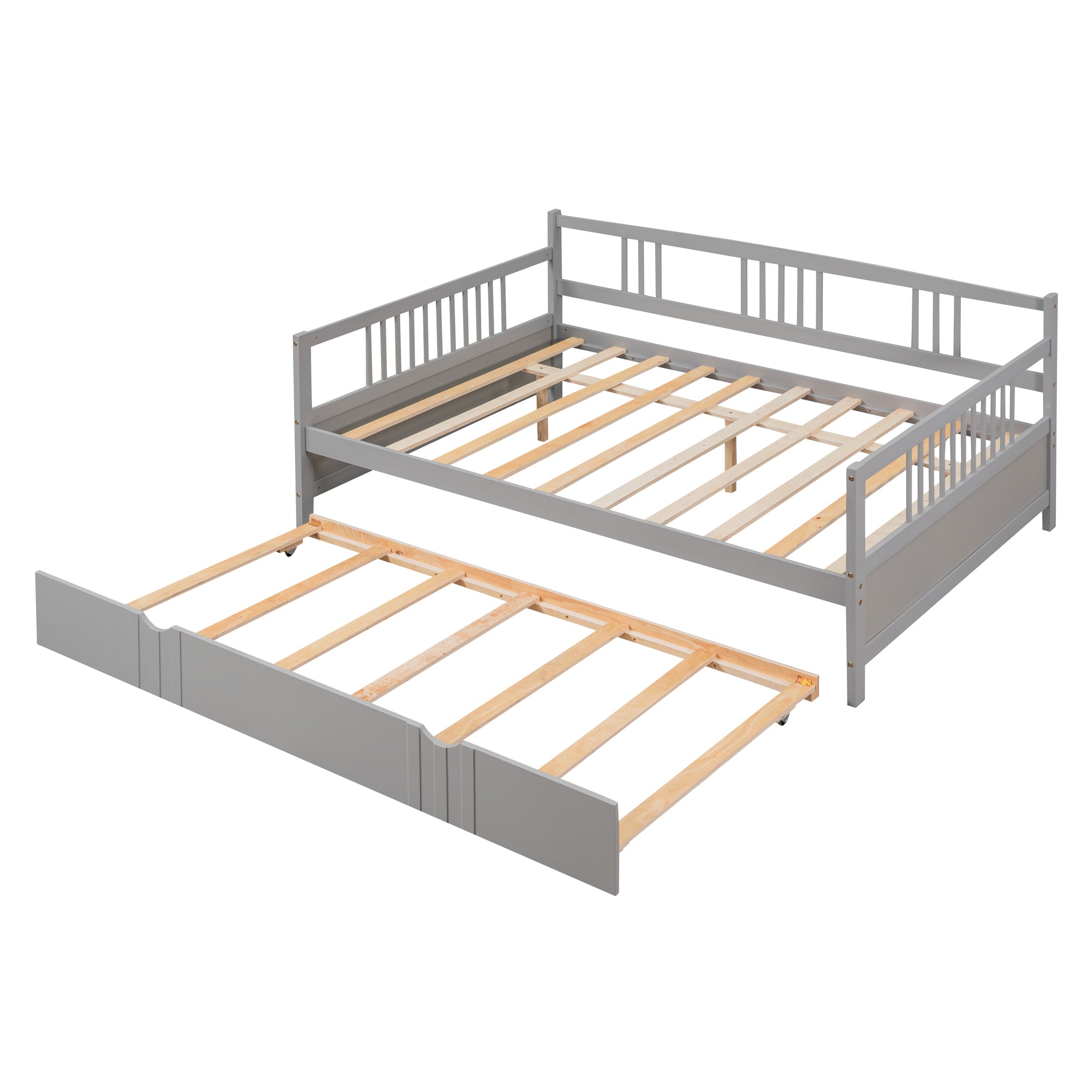 Twin Size Wood Daybed with Trundle