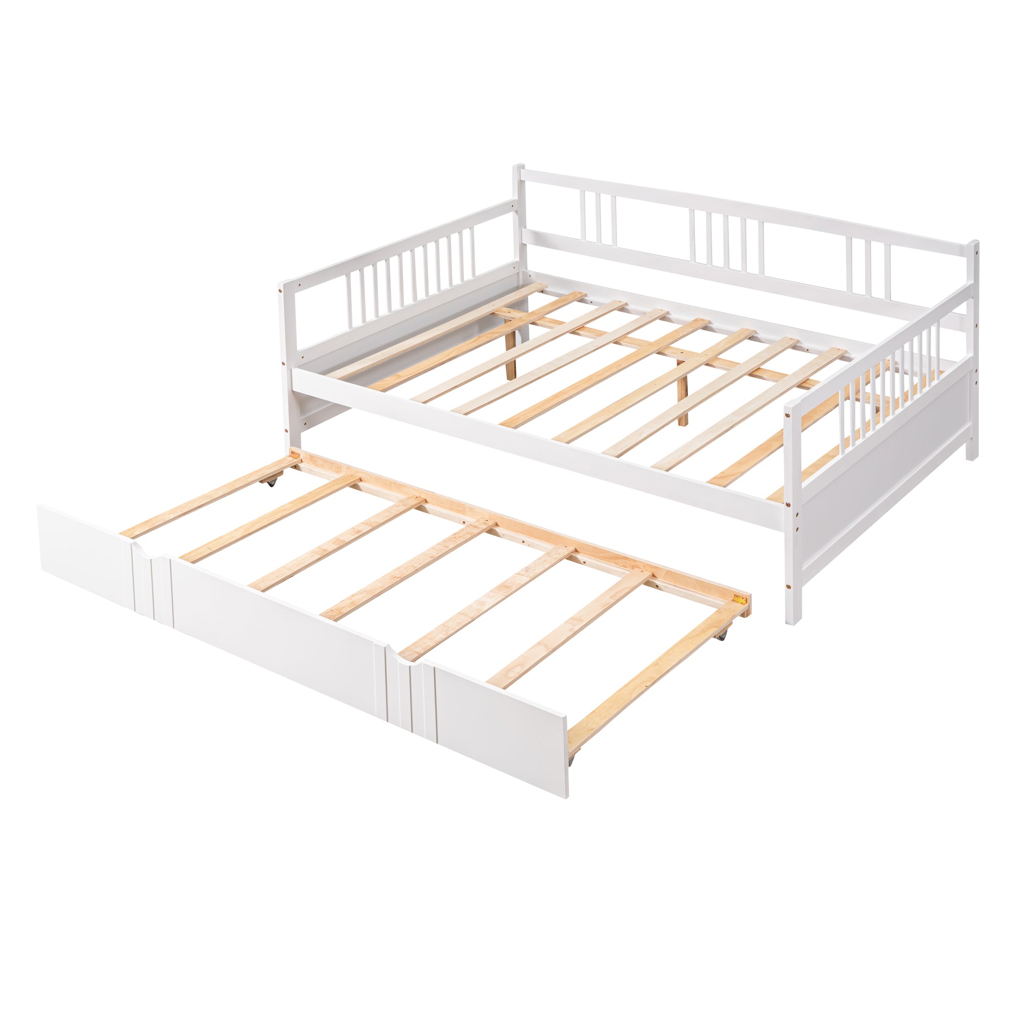 Twin Size Wood Daybed with Trundle