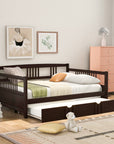 Twin Size Wood Daybed with Trundle