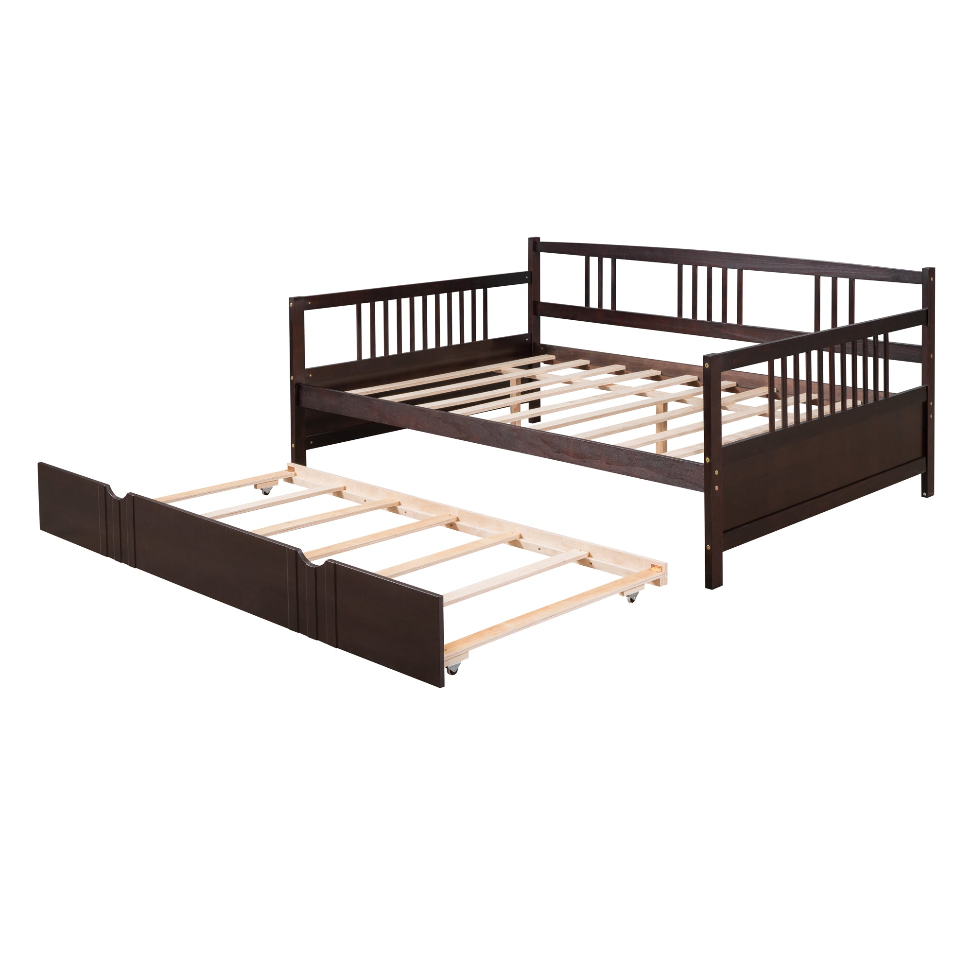 Twin Size Wood Daybed with Trundle