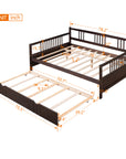 Twin Size Wood Daybed with Trundle