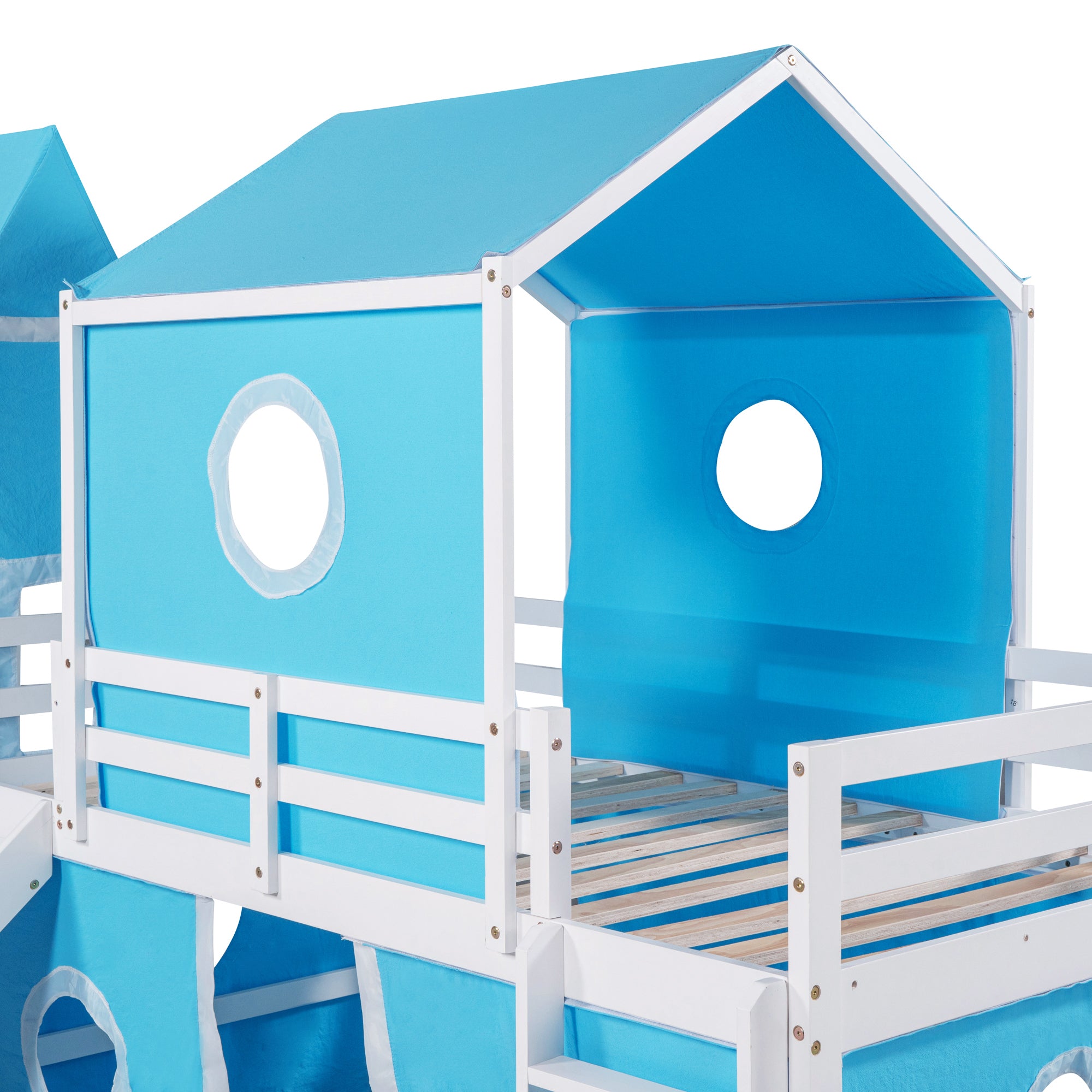 Bunk Bed with Slide, Tent and Tower