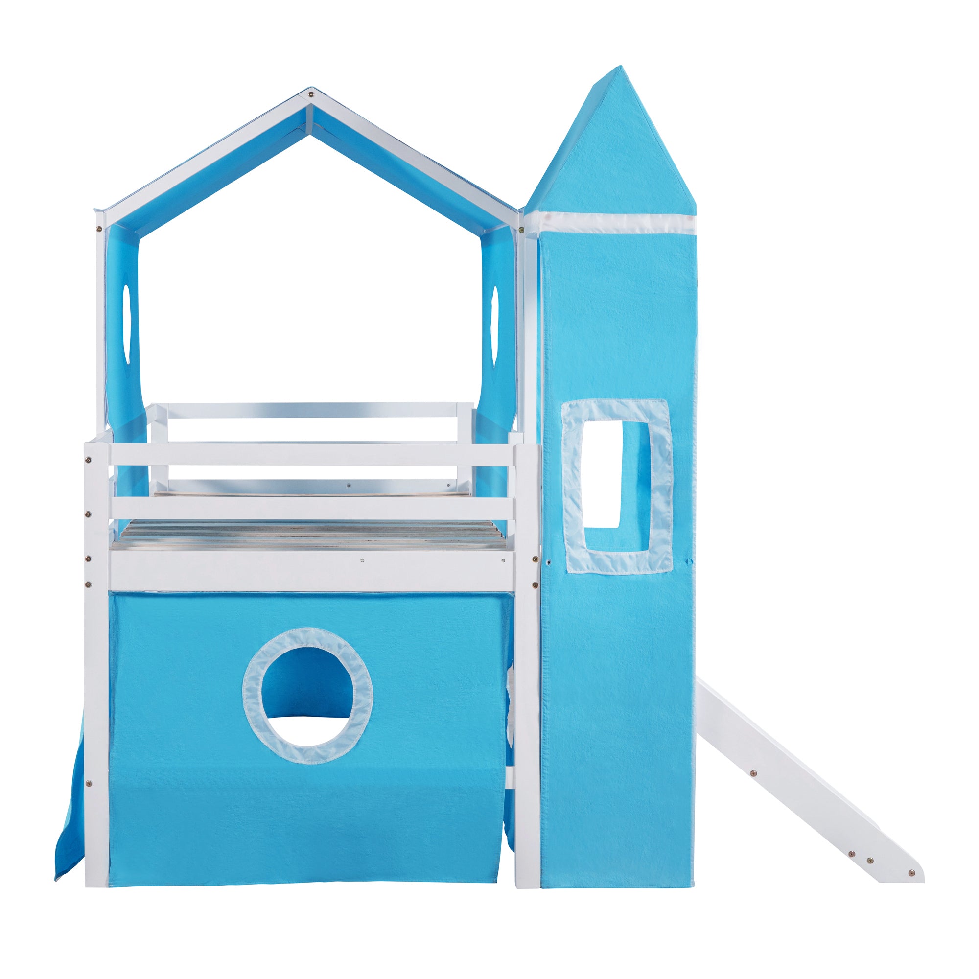 Bunk Bed with Slide, Tent and Tower