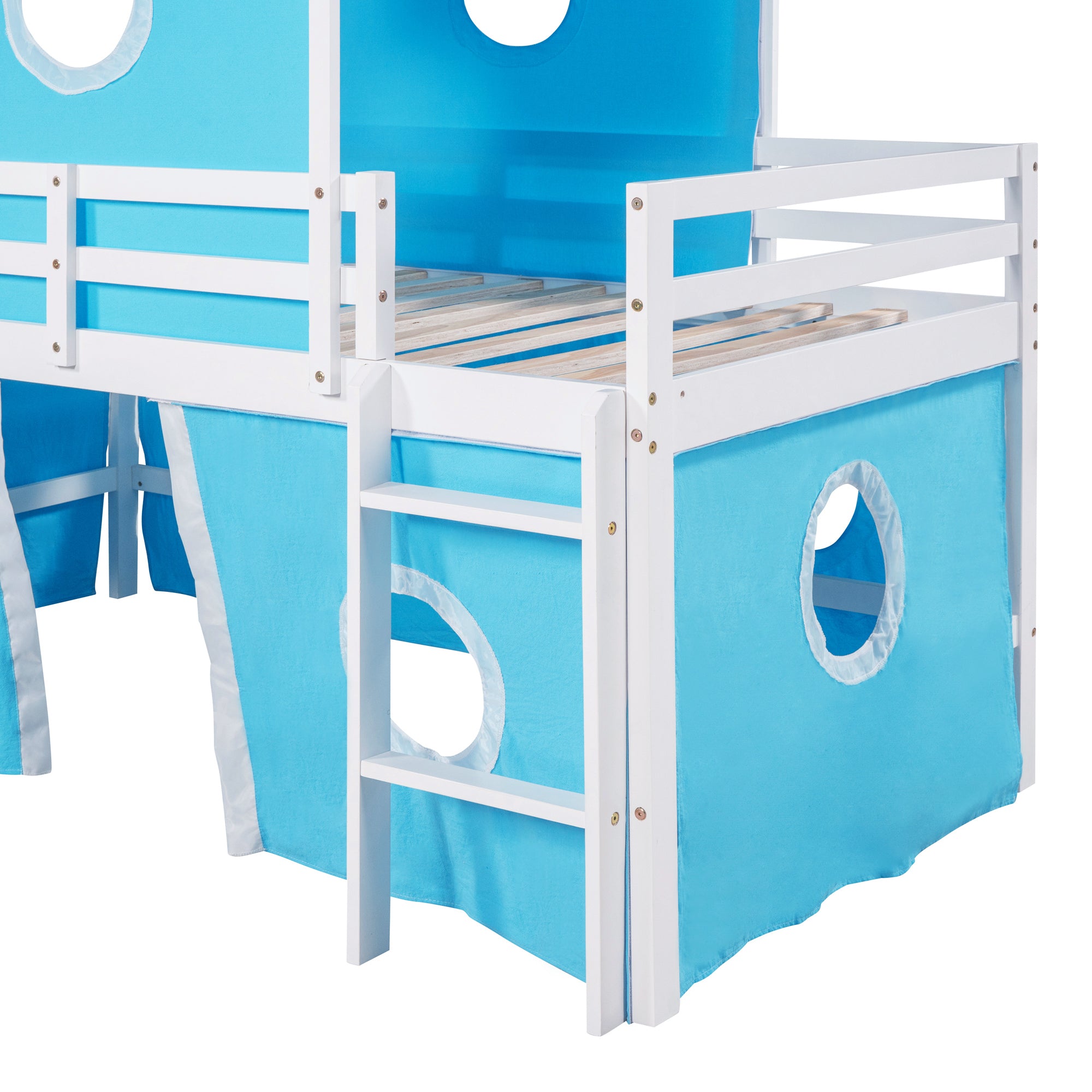Bunk Bed with Slide, Tent and Tower