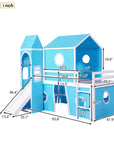 Bunk Bed with Slide, Tent and Tower